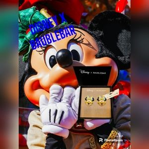 NWT DISNEY X BAUBLEBAR NEW MINNIE MOUSE SUMMERTIME EARRINGS BLACK AND YELLOW